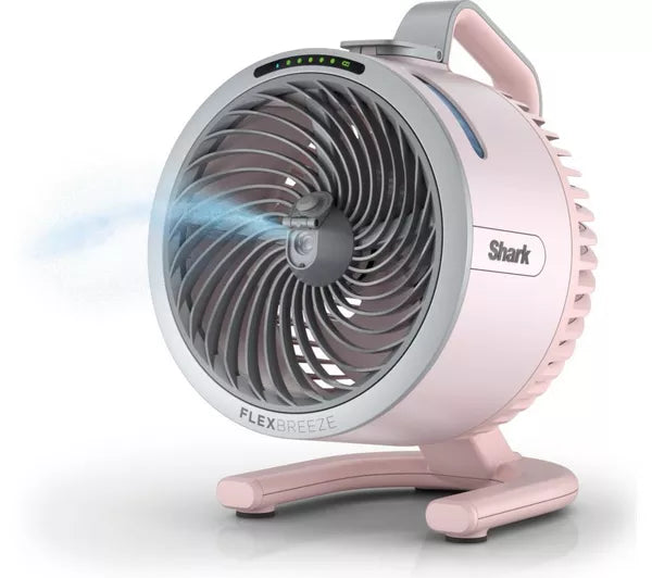SHARK FlexBreeze HydroGo FA050UKPK Portable 6.8" Misting Turbo Fan – Ballet Pink & Cool Gray