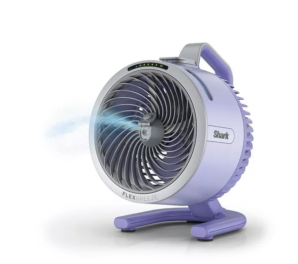 SHARK FlexBreeze HydroGo FA050UKLV Portable 6.8" Misting Turbo Fan – Lavender & Cool Gray