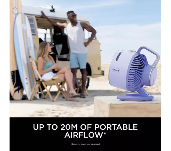 SHARK FlexBreeze HydroGo FA050UKLV Portable 6.8" Misting Turbo Fan – Lavender & Cool Gray